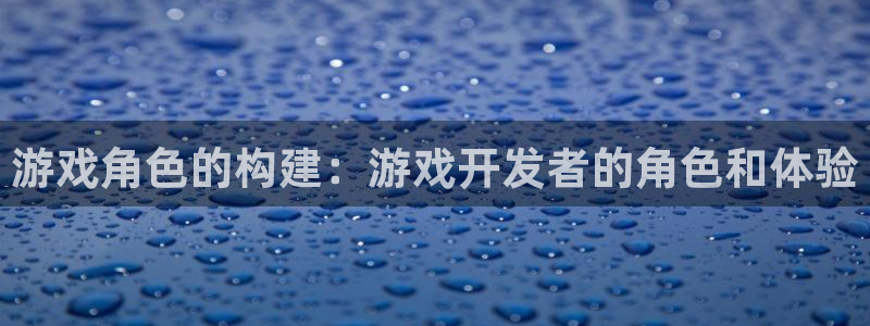 沐鸣娱乐2登录：游戏角色的构建：游戏开发者的角色和体验